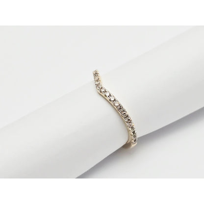 14K Yellow Gold V Shaped Diamond Ring