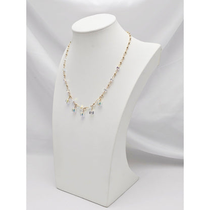 10K Yellow Gold Crystal Link Chain Necklace