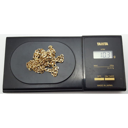 14K Yellow Gold Cuban Link Chain Necklace