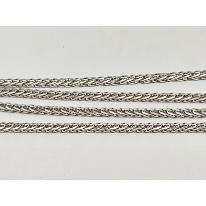 14K White Gold Franco Link Chain Necklace