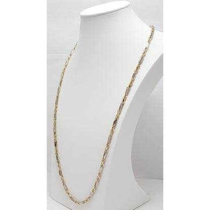 14K Two Tone Gold Rope Chain Necklace