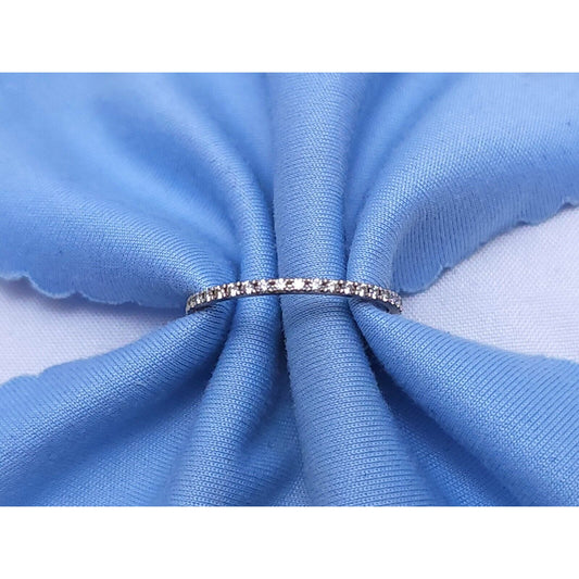 Tiffany & Co Belgium 18k White Gold Pave Metro Diamond Eternity Ring Band