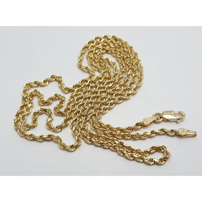 10K Yellow Gold Rope Chain Necklace