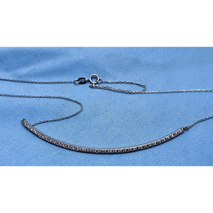 14K White Gold Diamond Link Chain Necklace