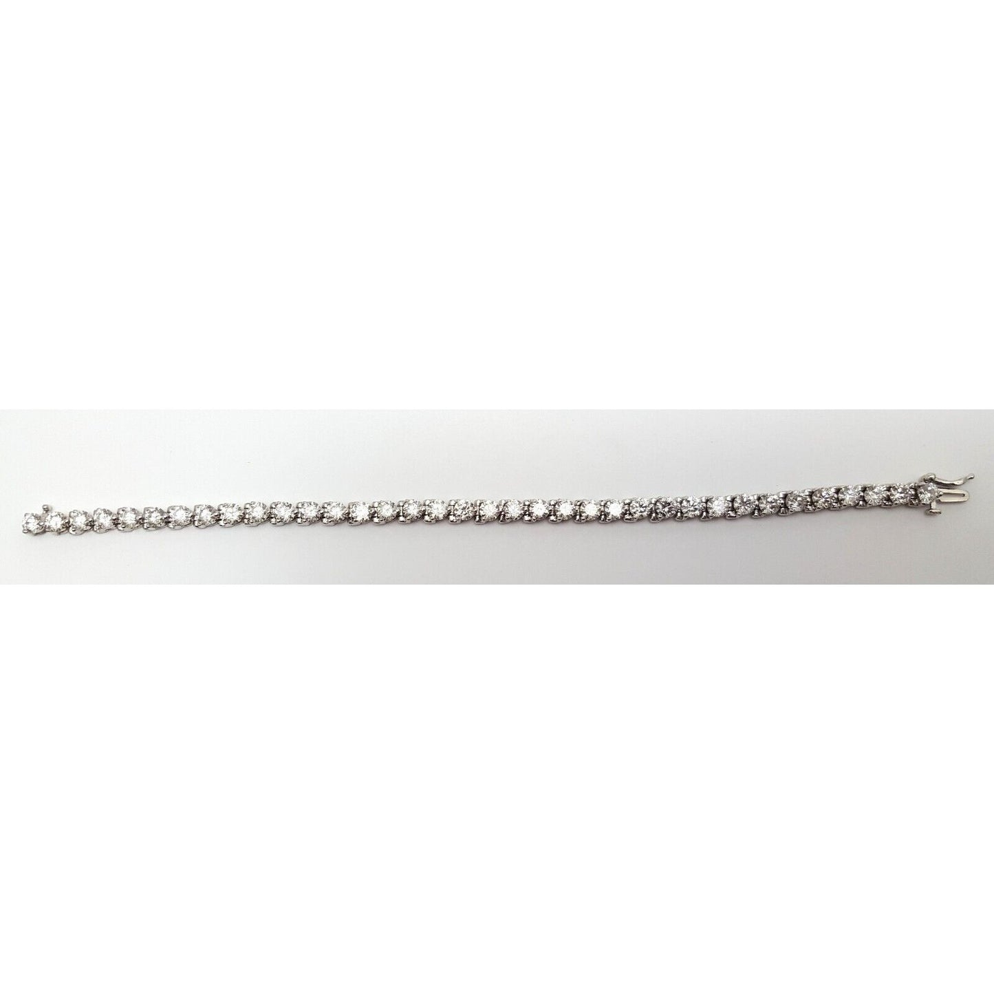 14K Solid White Gold Diamond Tennis Link Bracelet