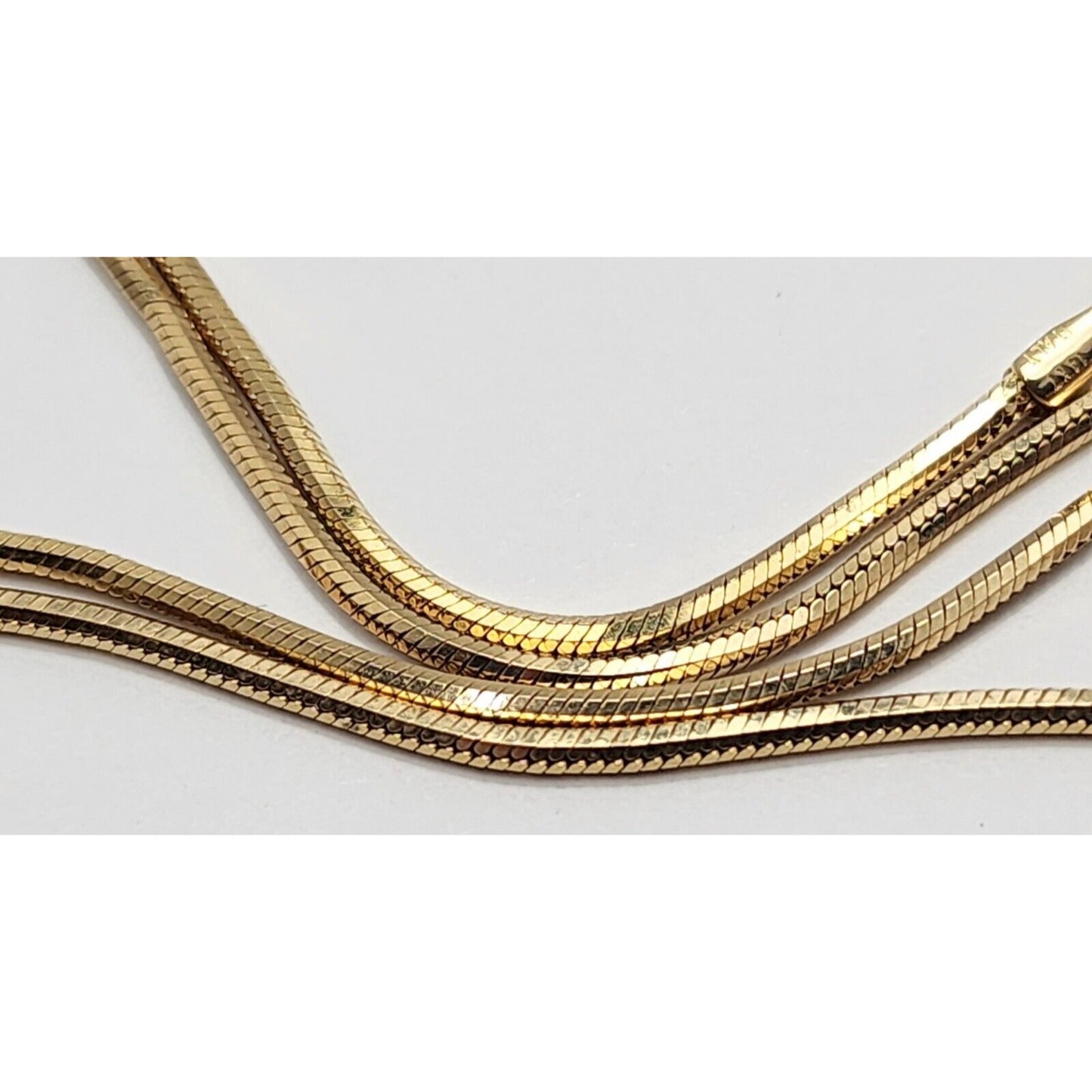 14K Yellow Gold Italy Snake Choker Chain Necklace