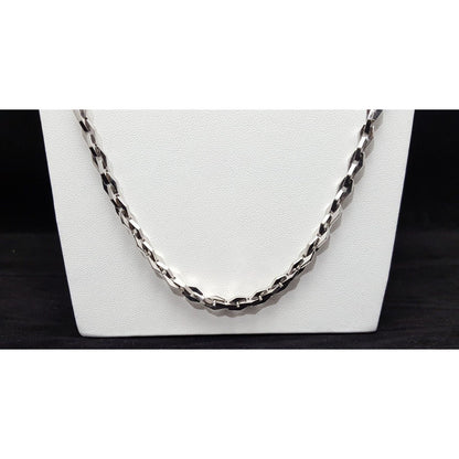 14K White Gold Designer Link Chain Necklace