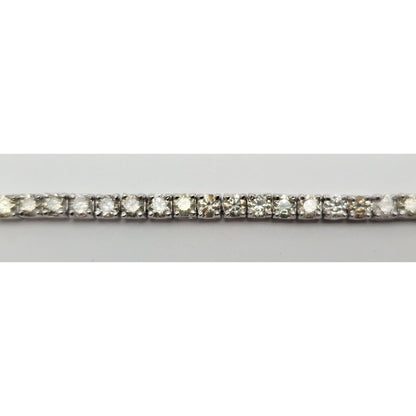 14K Solid White Gold Round Cut Diamond Tennis Link Bracelet