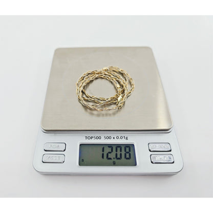 14K Two Tone Gold Twisted Snake Chain Necklace
