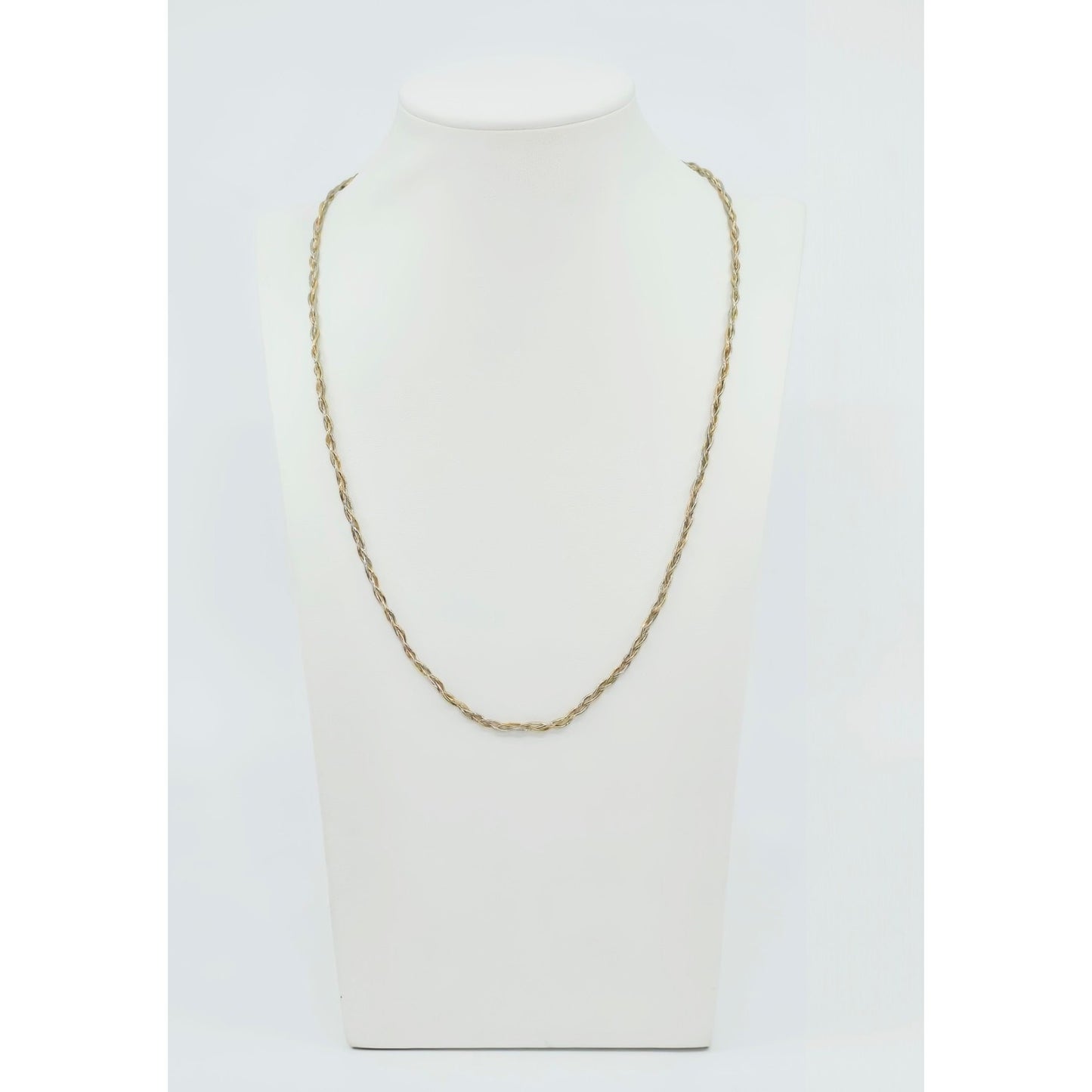 14K Two Tone Gold Twisted Snake Chain Necklace