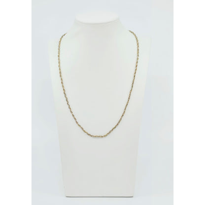 14K Two Tone Gold Twisted Snake Chain Necklace
