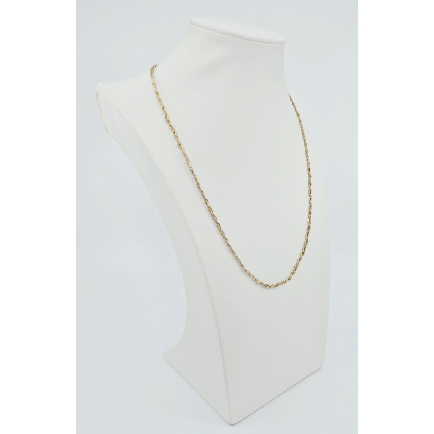 14K Two Tone Gold Twisted Snake Chain Necklace