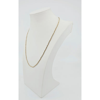14K Two Tone Gold Twisted Snake Chain Necklace
