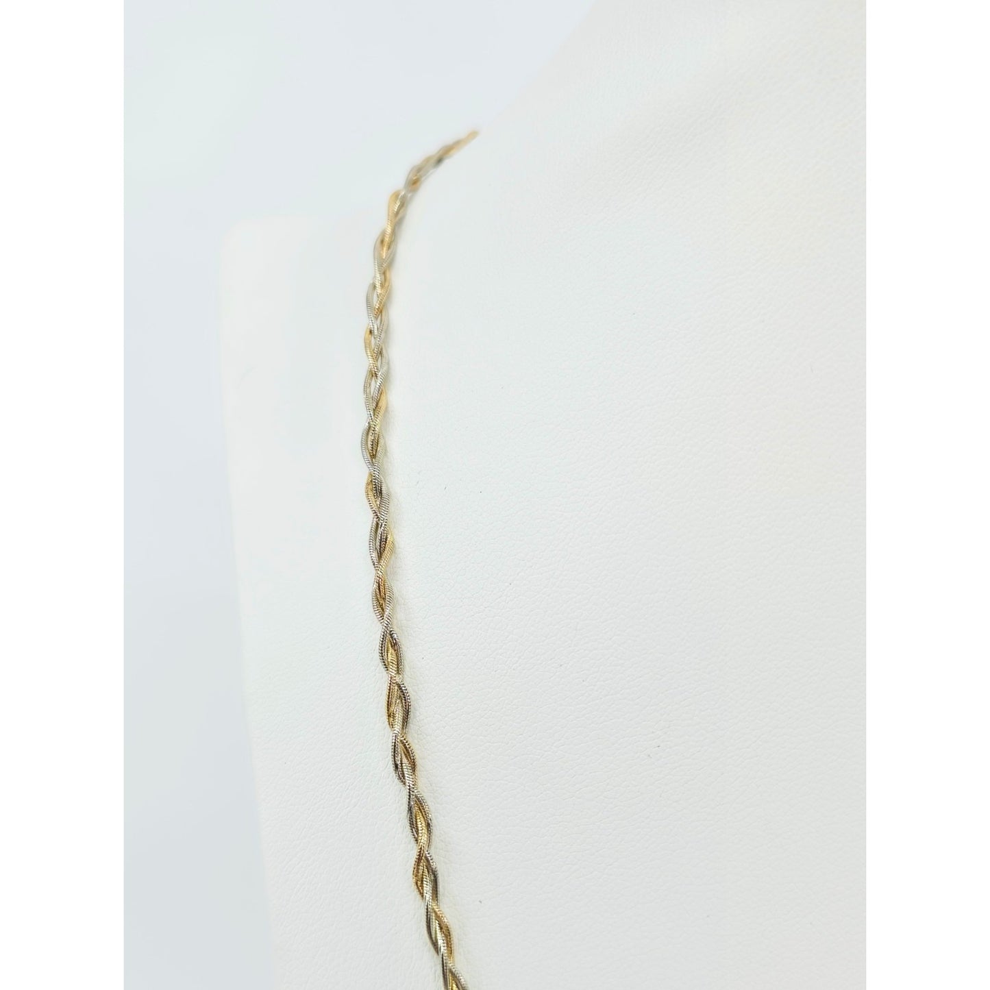 14K Two Tone Gold Twisted Snake Chain Necklace