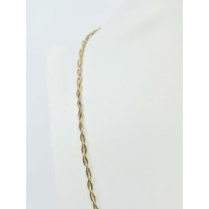 14K Two Tone Gold Twisted Snake Chain Necklace