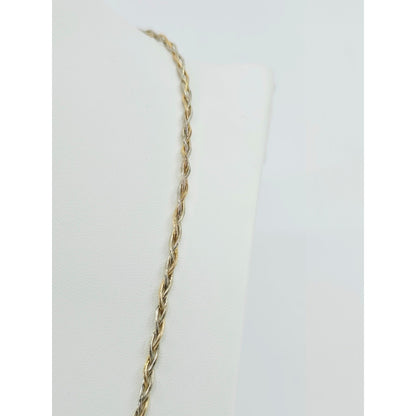 14K Two Tone Gold Twisted Snake Chain Necklace