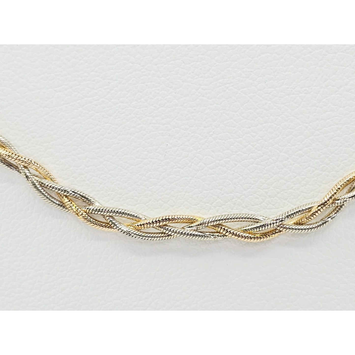 14K Two Tone Gold Twisted Snake Chain Necklace