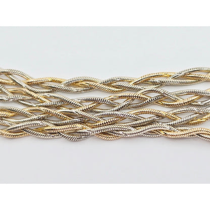 14K Two Tone Gold Twisted Snake Chain Necklace