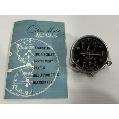 Super Rare Vintage 1925-1950s Jaeger Voyant 8-Day Chronograph Cockpit Clock