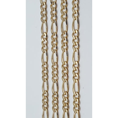 14K Yellow Gold Figaro Link Chain Necklace