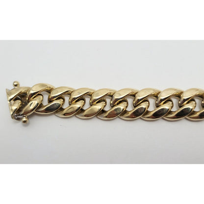 14K Yellow Gold Cuban Link Chain Bracelet