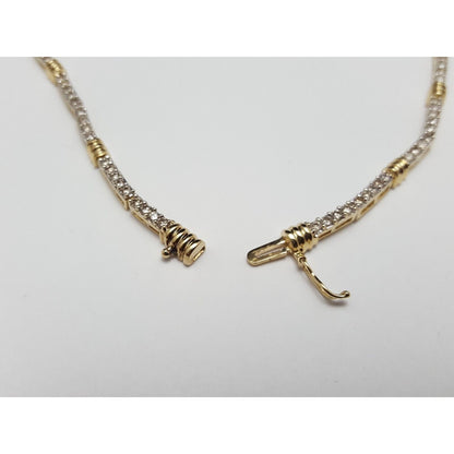 14K Yellow Gold Diamond Choker Link Chain Necklace