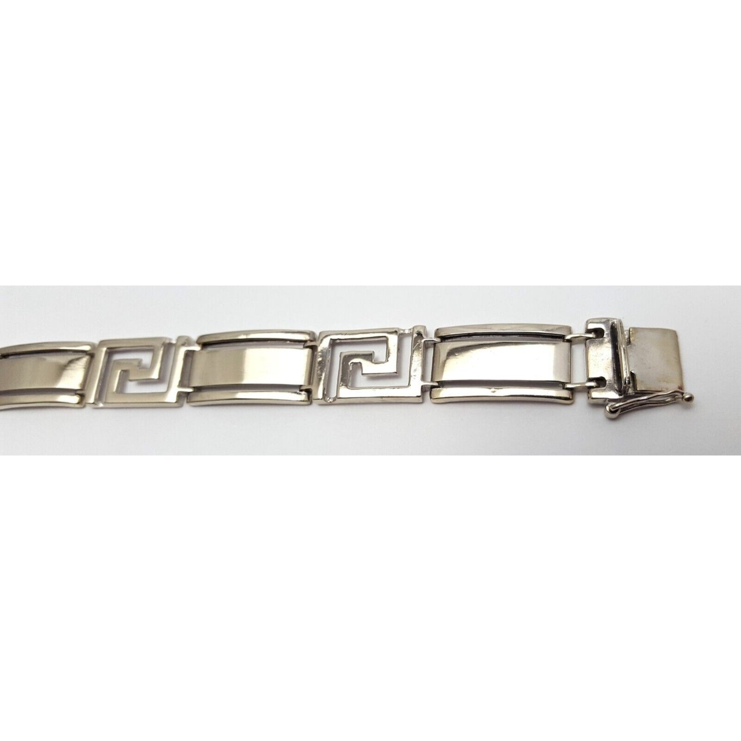 14K Solid White Gold Fancy Link Bracelet