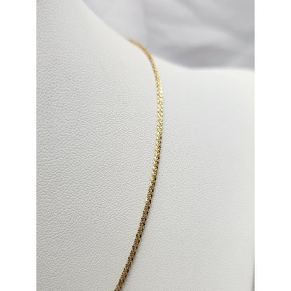 14K Yellow Gold Textured Mesh Chain Necklace