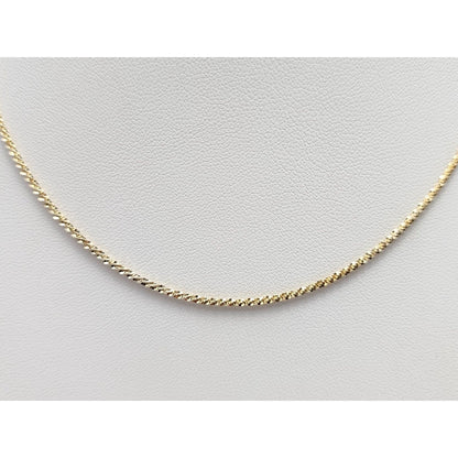 14K Yellow Gold Textured Mesh Chain Necklace