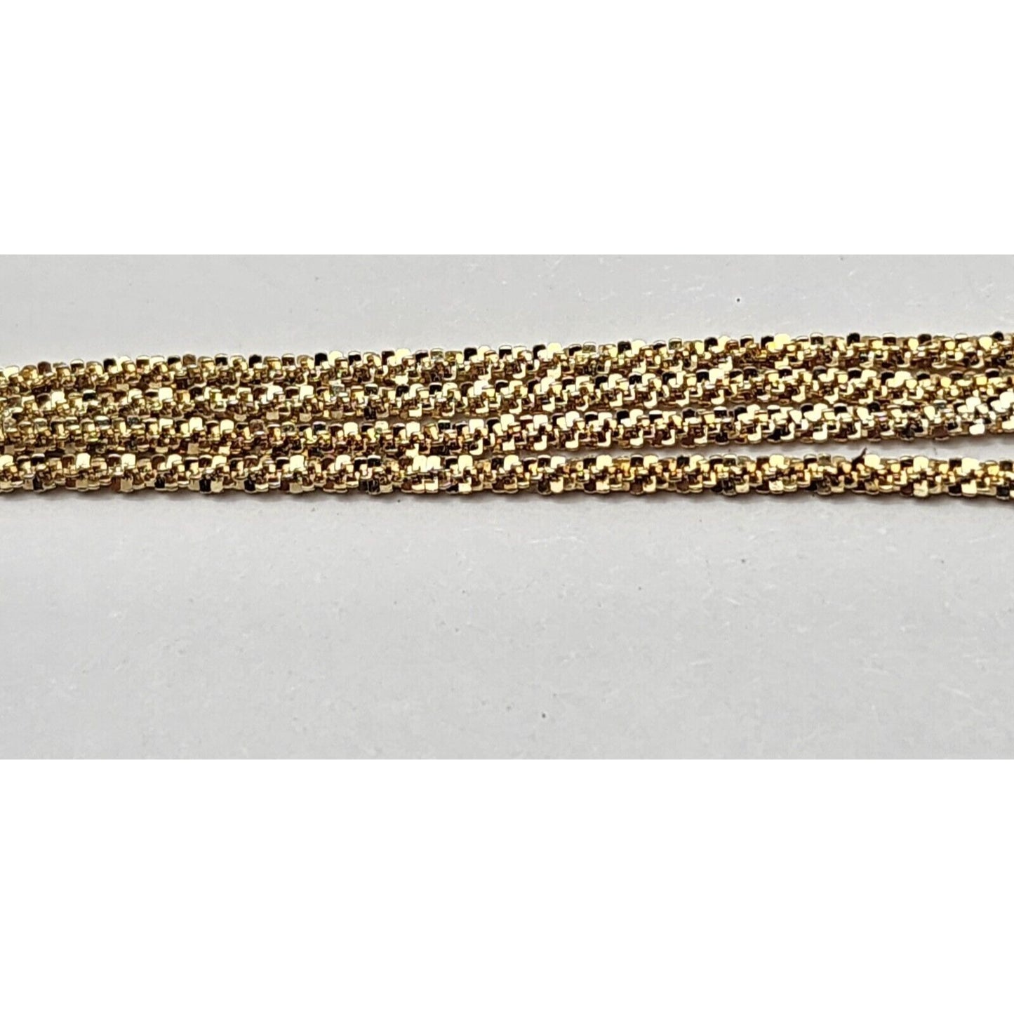 14K Yellow Gold Textured Mesh Chain Necklace