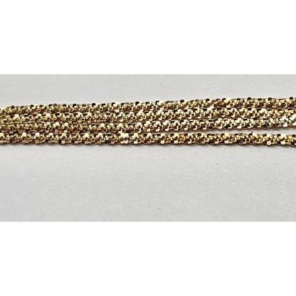 14K Yellow Gold Textured Mesh Chain Necklace