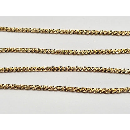 14K Yellow Gold Textured Mesh Chain Necklace