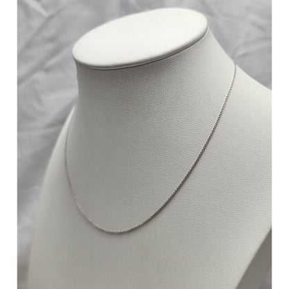 14K White Gold Choker Link Chain Necklace