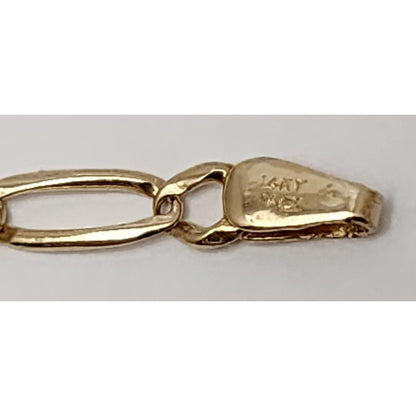 14K Solid Yellow Gold Link ID Bracelet