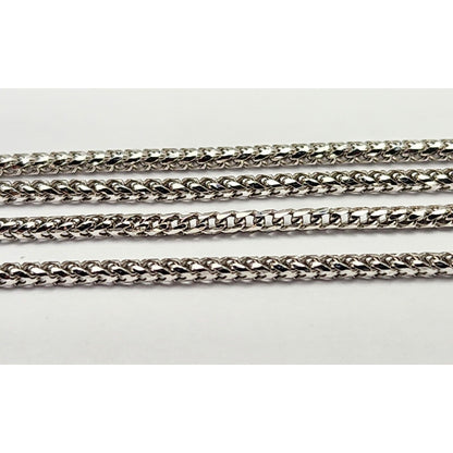 14K White Gold Round Franco Link Chain Necklace