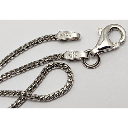 14K White Gold Round Franco Link Chain Necklace