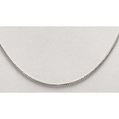 14K White Gold Round Franco Link Chain Necklace