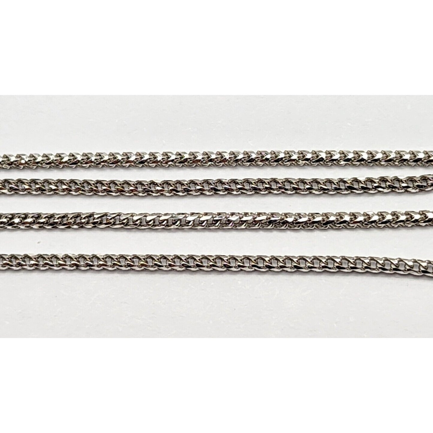 14K White Gold Round Franco Link Chain Necklace