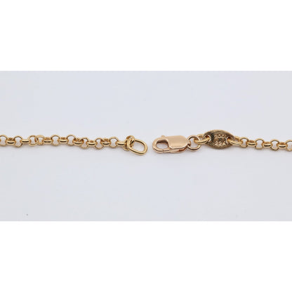 Chrome Hearts 22K 18K Yellow Gold Diamond Safety Pin Roll Chain Necklace