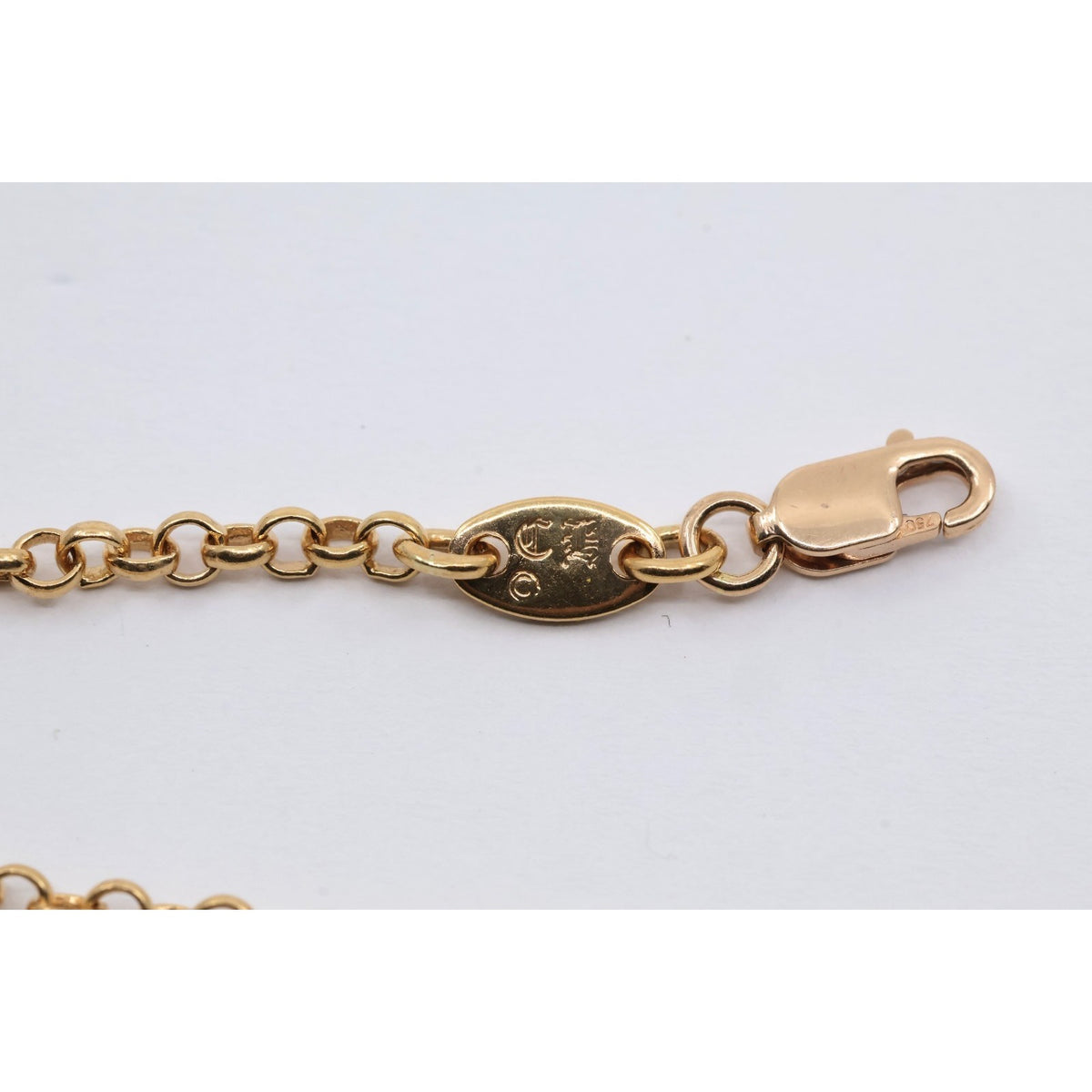 Chrome Hearts 22K 18K Yellow Gold Diamond Safety Pin Roll Chain Necklace