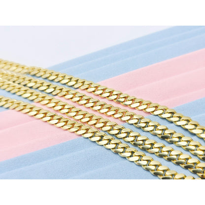 14K Yellow Gold Cuban Curb Link Chain Necklace