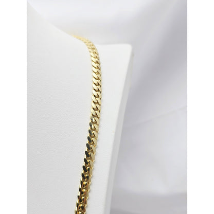 14K Yellow Gold Cuban Curb Link Chain Necklace