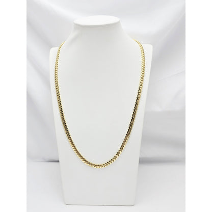 14K Yellow Gold Cuban Curb Link Chain Necklace