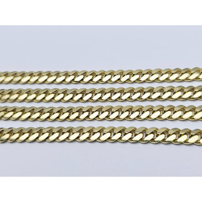 14K Yellow Gold Cuban Curb Link Chain Necklace