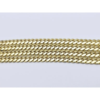 14K Yellow Gold Cuban Curb Link Chain Necklace