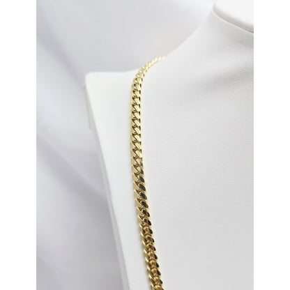 14K Yellow Gold Cuban Curb Link Chain Necklace
