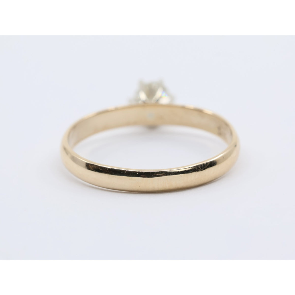 12K Yellow Gold Solitaire Diamond Engagement Ring