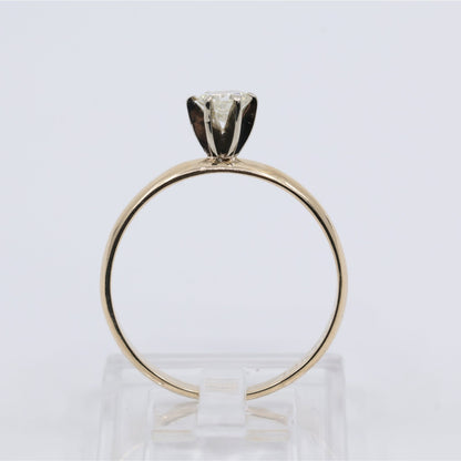 12K Yellow Gold Solitaire Diamond Engagement Ring