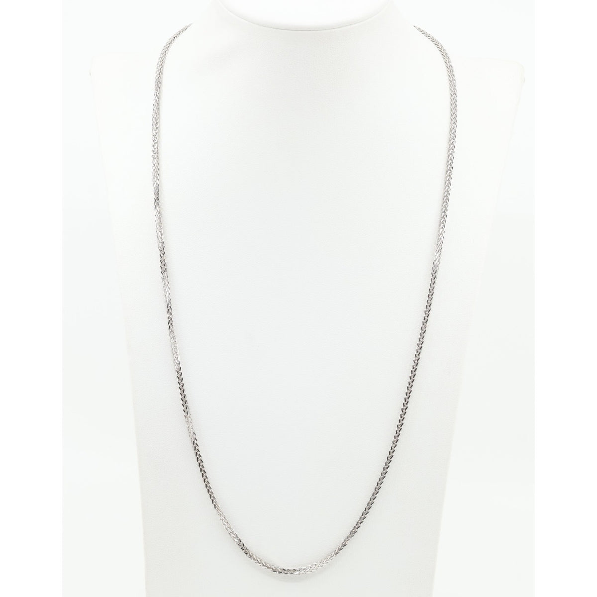 14K White Gold Franco Link Chain Necklace