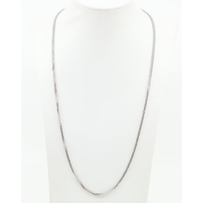 14K White Gold Franco Link Chain Necklace